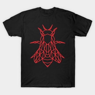 Geomentric Bee in red T-Shirt